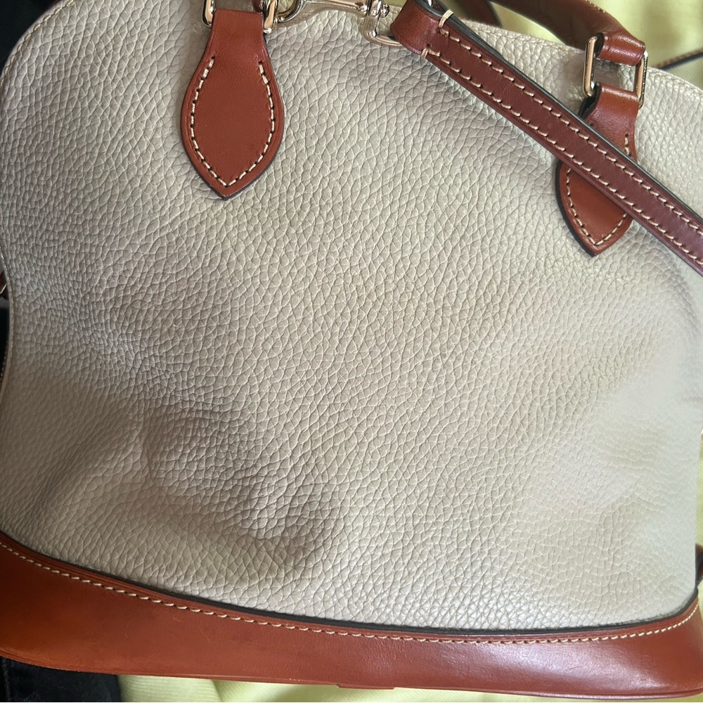 Dooney & Bourke Ivory and Tan Satchel - Picture 9 of 12